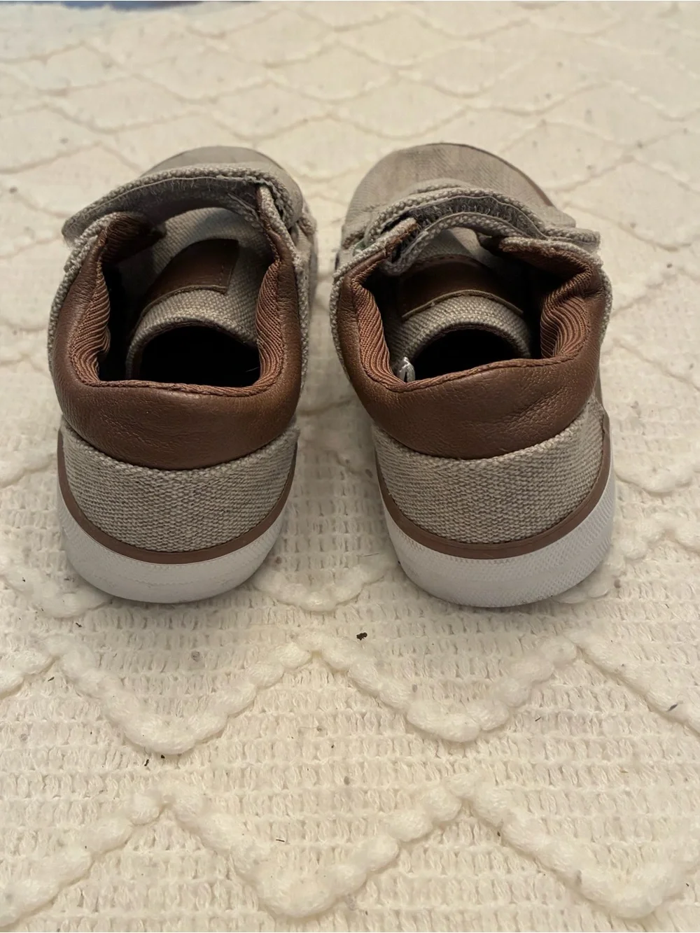 The Children’s Place Boys Tan Brown Canvas Velcro Sneakers